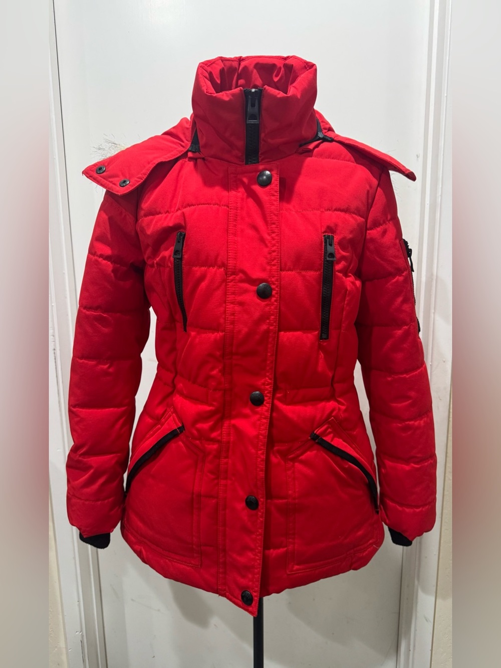 Guess Red Puffer Parka Jacket - Women's Winter Coat